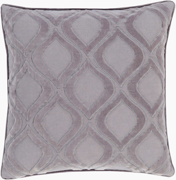 Surya Alexandria 18"X18" Soft Cotton Accent Pillow - Contemporary Style With Sophisticated Detailing & Easy Care Charcoal Cotton,Cotton Ax010-2222p