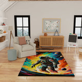 Nourison Imagination IMA09 Machine Made Machine Printed Borderless Design Indoor Only Kids  Rug Multicolor, Multicolor Pile, 100% Polyester 841491134344