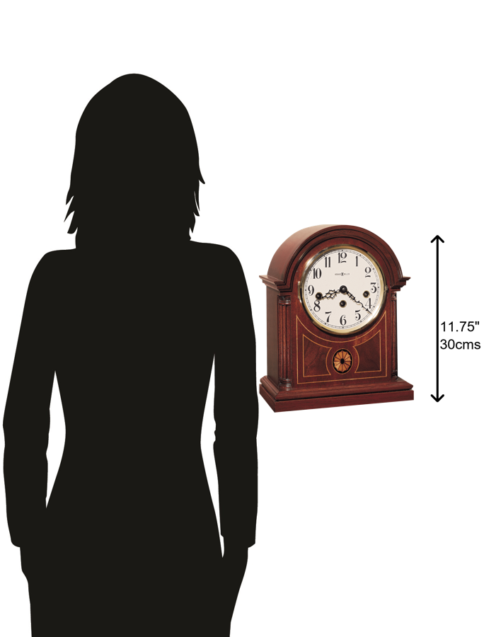 Hekman Furniture 613180 Elegant Barrister Mantel Clock With Mahogany Finish, Westminster Chime & Brass Bezel Copley Mahogany Barrister Mantel Clock 613180