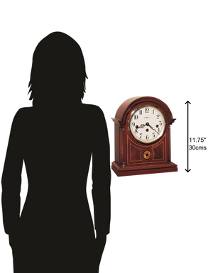 Hekman Furniture 613180 Elegant Barrister Mantel Clock With Mahogany Finish, Westminster Chime & Brass Bezel Copley Mahogany Barrister Mantel Clock 613180