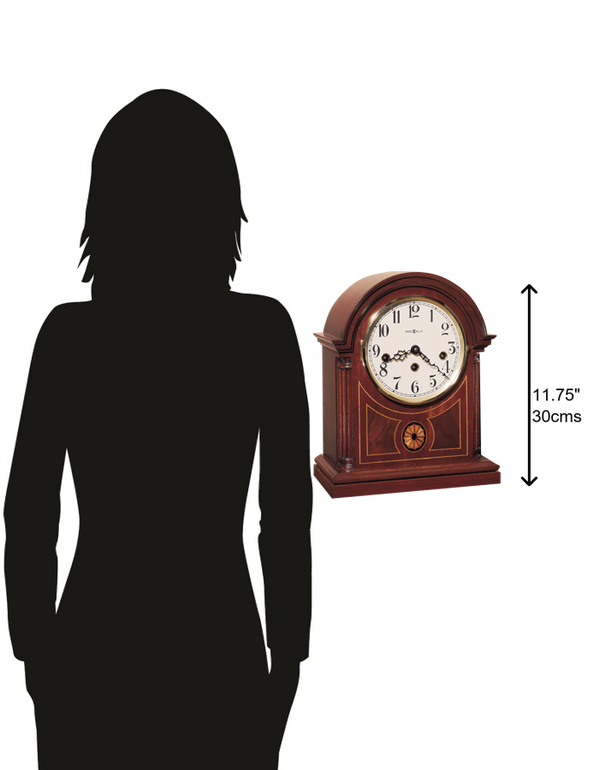 Hekman Furniture 613180 Elegant Barrister Mantel Clock With Mahogany Finish, Westminster Chime & Brass Bezel Copley Mahogany Barrister Mantel Clock 613180