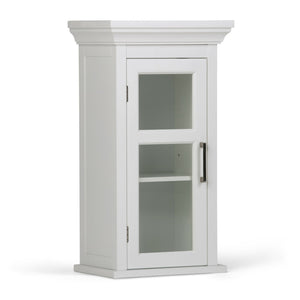 English Elm Avington - Contemporary Pure White Single Door Wall Cabinet With Adjustable Shelf For Versatile Storage B136P158502