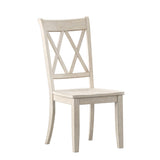 Homelegance By Top-Line Juliette Double X Back Wood Dining Chairs (Set of 2) White Rubberwood