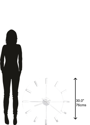 Hekman Furniture 625596 Pearl Oversized Wall Clock - Sleek High-gloss White Finish & Polished Chrome Design Elements  Pearl Wall Clock 625596