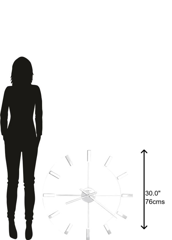 Hekman Furniture 625596 Pearl Oversized Wall Clock - Sleek High-gloss White Finish & Polished Chrome Design Elements  Pearl Wall Clock 625596