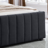 Christopher Knight Home® - Noble House - Antoinette Fully-Upholstered Bed Frame - Queen-Size - Traditional - Black