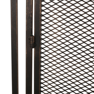English Elm Christopher Knight Home® - FIREPLACE Samantha Iron Screen with Matte Finish, Handcrafted Mesh Guard, Dual Doors & Sleek Frame Black+Gold 67721.00BBGLD