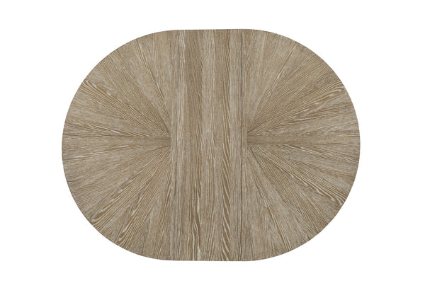 A.R.T. Furniture Tamarac Round Dining Table - Dusky Brindle Finish, Extends To 82”, Seating For 4-6, Unique Base Design Beige, Beige Material, Parawood Solids,Oak Veneer,Resin 267225-2352
