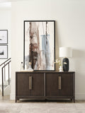 Quincy Stone-Top 4-Door Buffet Black with Molasses Finish P375302 Pulaski Furniture