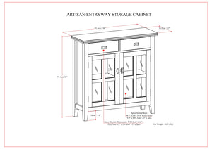 English Elm Artisan Entryway Storage Cabinet - Handcrafted Russet Brown With Adjustable Shelves & Antique Bronze Details B136P158419
