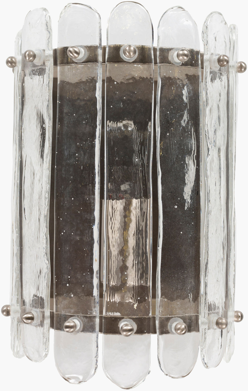 Surya Axton Modern Wall Sconce - 5"L X 6"W X 9"H | Stylish Lighting To Revitalize Your Home Decor Space Fixture, Clear Glass,Iron Axn-001