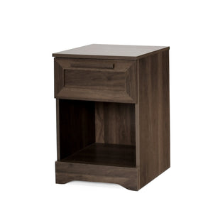 English Elm Christopher Knight Home® - DELANEY Faux Wood 1-Drawer Nightstand with Bottom Shelf, Moisture-Resistant MDF, Compact Chic Walnut 71138.00WALN