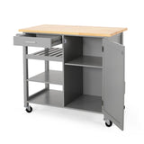 Christopher Knight Home® - Noble House - Westcliffe Contemporary Kitchen Cart with Wheels