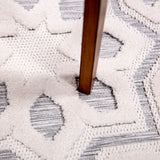 Orian Rugs Crochet Starworks Machine Woven Polypropylene Transitional Area Rug Natural Blue Polypropylene
