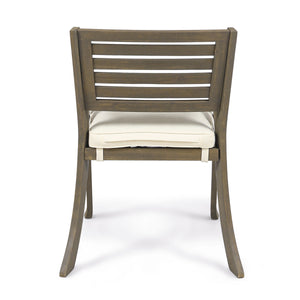 English Elm Helen Outdoor Acacia Hardwood Dining Chairs Curved Slat Back Patio Set of Two 54555.00GRY