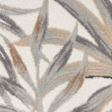 Nourison Pompeii PMP02 Machine Made Power-loomed Narrow Border Indoor Only Tropical  Rug Ivory Grey, Ivory Grey 70% Polypropylene,30% Polyester 99446882042