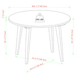 45" Simple Round Japandi Dining Table White KOCD6EWHVS Walker Edison