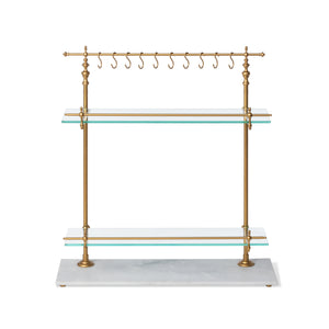 Park Hill White Marble and Brass Bistro Rack EAW26057
