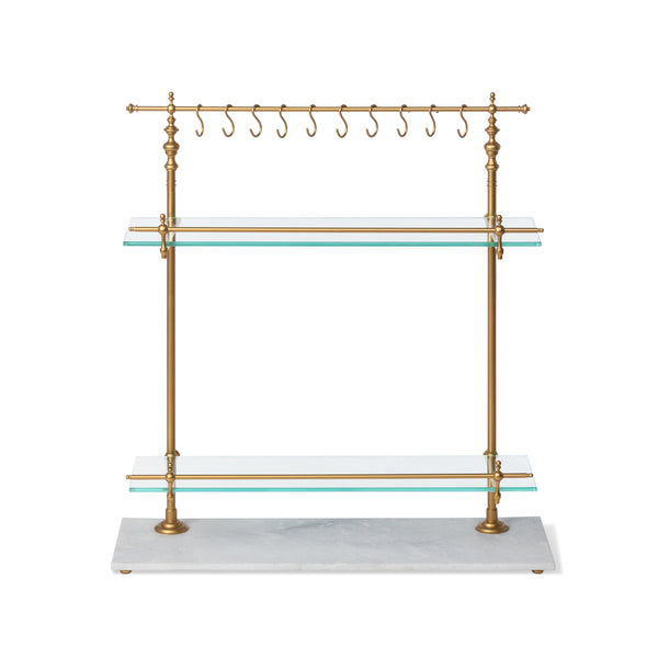 Park Hill White Marble and Brass Bistro Rack EAW26057