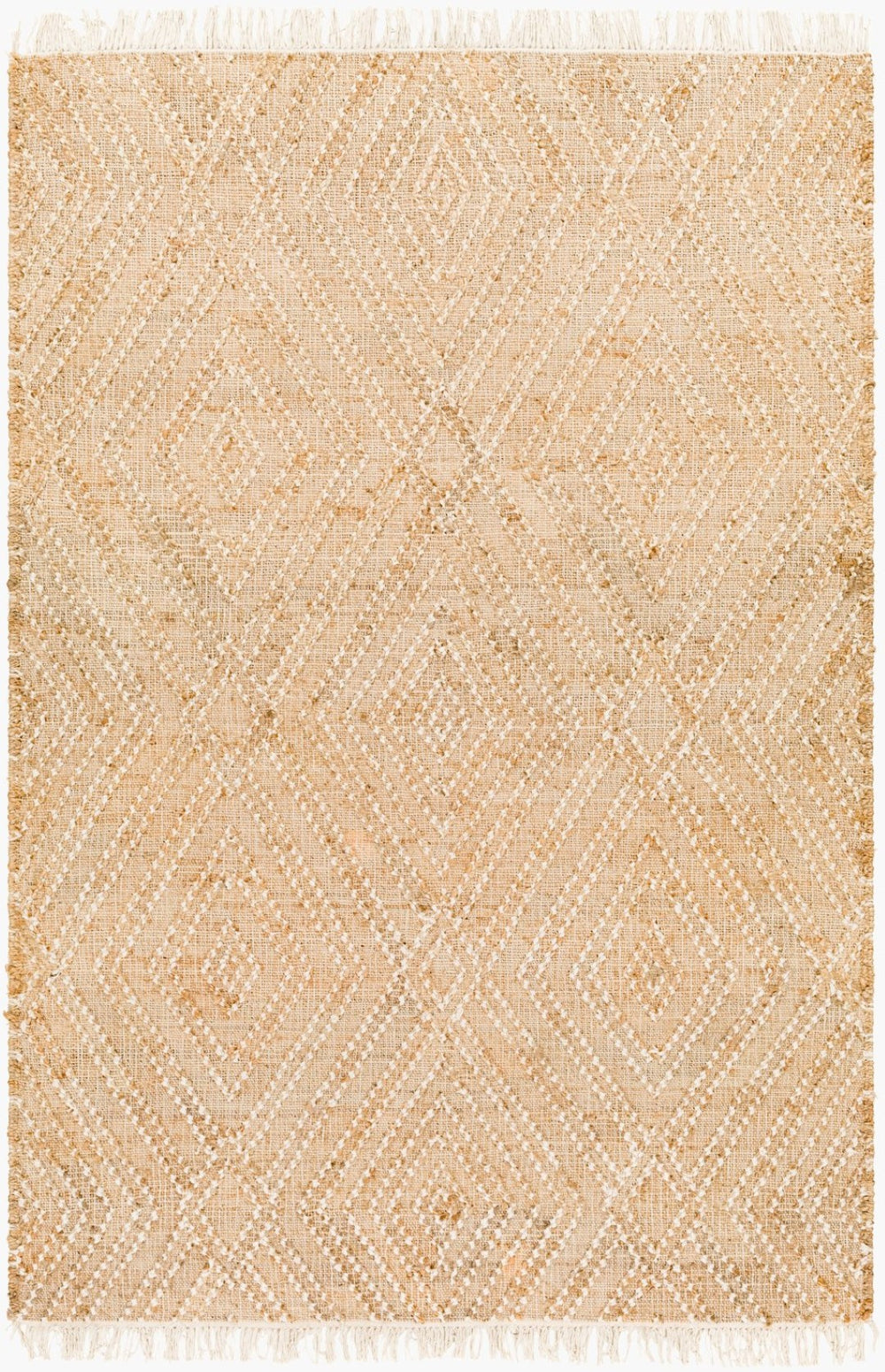 Livabliss Adalyn Jute Wool Flatweave Rug Handwoven Fringe Accent for Entryway or Kitchen Beige, Camel 8' x 10' AYD2300-810