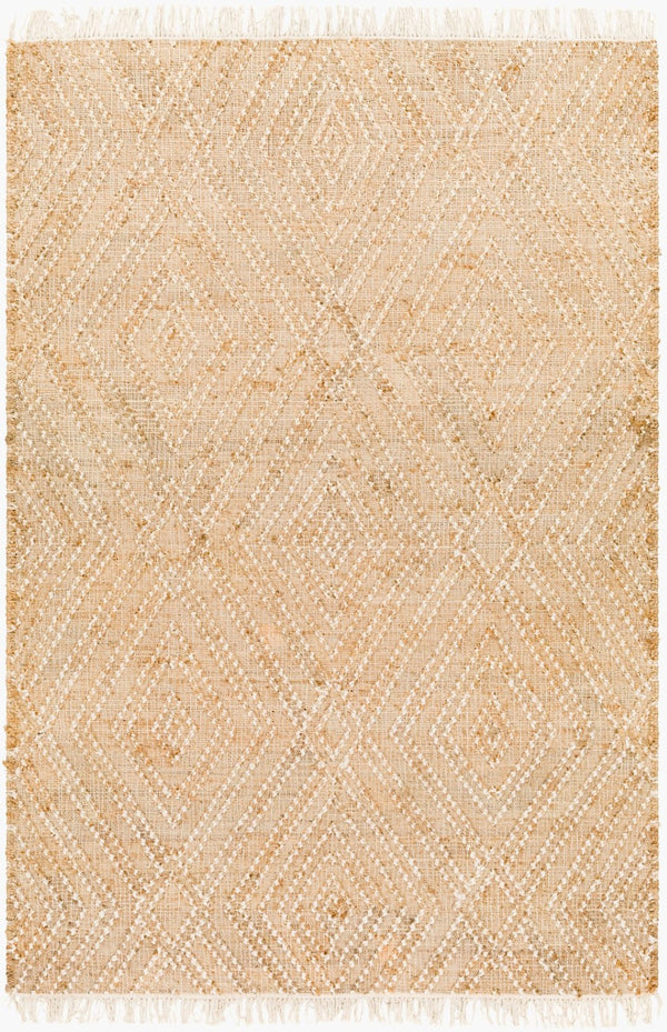 Livabliss Adalyn Jute Wool Flatweave Rug Handwoven Fringe Accent for Entryway or Kitchen Beige, Camel 8' x 10' AYD2300-810
