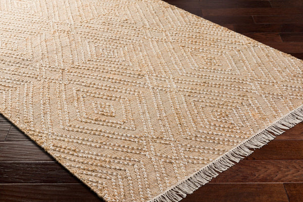 Livabliss Adalyn Jute Wool Flatweave Rug Handwoven Fringe Accent for Entryway or Kitchen Beige, Camel 8' x 10' AYD2300-810
