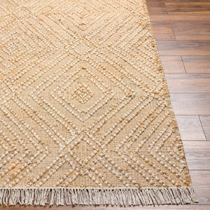 Livabliss Adalyn Jute Wool Flatweave Rug Handwoven Fringe Accent for Entryway or Kitchen Beige, Camel 8' x 10' AYD2300-810