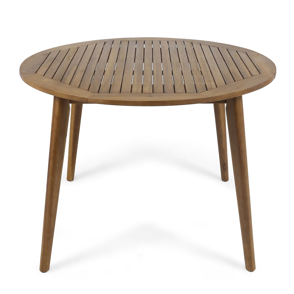 English Elm Stamford Solid Acacia Outdoor Square Dining Table Seats Four with Gray Modern Finish 63119.00