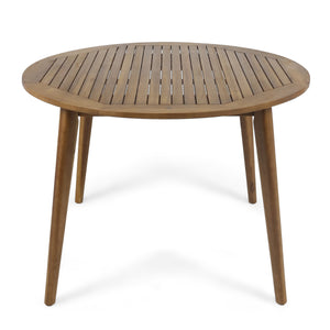 English Elm Stamford Solid Acacia Outdoor Square Dining Table Seats Four with Gray Modern Finish 63119.00