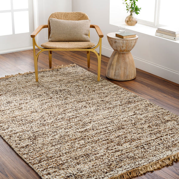 Surya Aylin Handwoven Jute & Wool 2' X 3' Rug – Cozy Farmhouse Charm With No-pile Finish & Fringe Detail Tan Jute,Wool Ayi2301-23