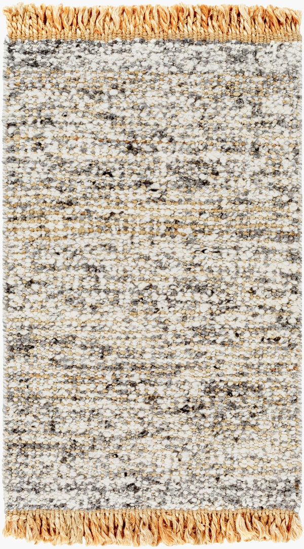 Surya Aylin Handwoven Jute & Wool 2' X 3' Rug – Cozy Farmhouse Charm With No-pile Finish & Fringe Detail Tan Jute,Wool Ayi2302-23