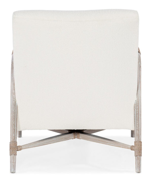 Hooker Furniture Isla Mid-Century Accent Lounge Chair With Macrame Arctic Upholstery, Wood Frame & Hand-Wrapped Rope CC501-480