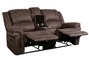 Porter Designs Porter St John Motion Reclining Love Seat - Plush Brown Leather-like Comfort For Stylish Living Brown Fabric 03-201-02-7625