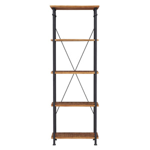 Homelegance By Top-Line Rafferty Vintage Industrial Rustic 26-inch Bookcase Oak Wood