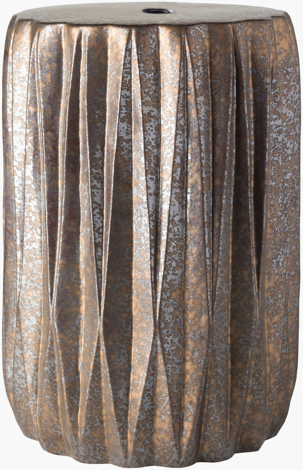 Surya Aynor End Table – Elegant 17" Garden Stool In Durable Ceramic For Indoor & Outdoor Use, Easy Care Brown Ceramic,Ceramic Ayn002-121217