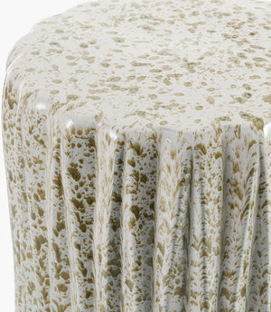 Surya Aynor End Table – Elegant 17" Garden Stool In Durable Ceramic For Indoor & Outdoor Use, Easy Care Top, Cream Ceramic,Ceramic Ayn003-171212