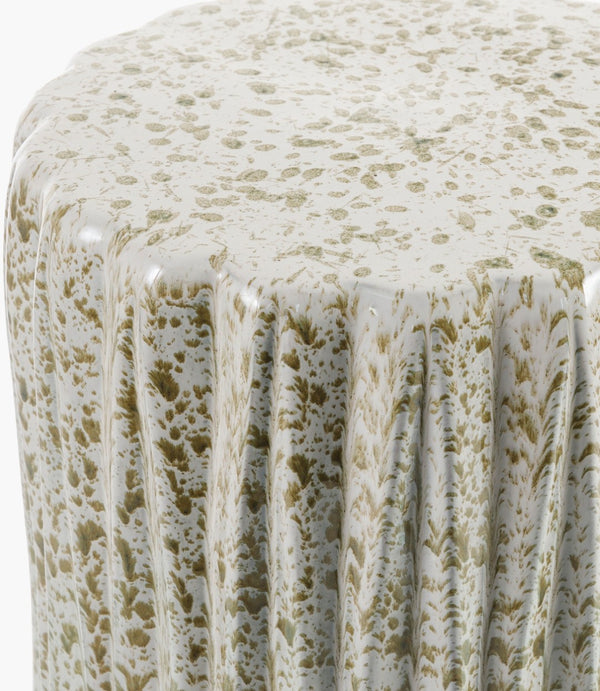 Surya Aynor End Table – Elegant 17" Garden Stool In Durable Ceramic For Indoor & Outdoor Use, Easy Care Top, Cream Ceramic,Ceramic Ayn003-171212