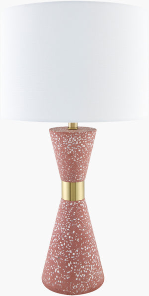 Surya Arroyo Elegant 29" Accent Table Lamp – Urban-chic Cement & Iron Design With Warm Linen Shade Body, Red Cement,Iron,Cement,Linen,Polyester,Iron Ayo-001