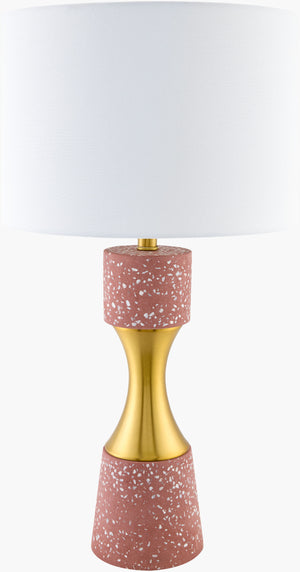 Surya Arroyo Elegant 29" Accent Table Lamp – Urban-chic Cement & Iron Design With Warm Linen Shade Body, Red Cement,Iron,Cement,Linen,Polyester,Iron Ayo-002