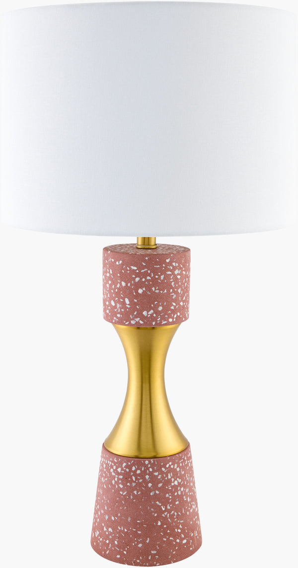 Surya Arroyo Elegant 29" Accent Table Lamp – Urban-chic Cement & Iron Design With Warm Linen Shade Body, Red Cement,Iron,Cement,Linen,Polyester,Iron Ayo-002