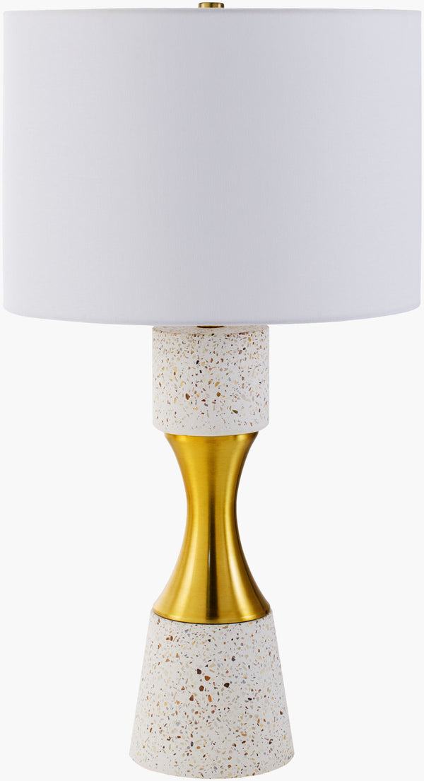 Surya Arroyo Elegant 29" Accent Table Lamp – Urban-chic Cement & Iron Design With Warm Linen Shade Body, White Cement,Iron,Cement,Linen,Polyester,Iron Ayo-003