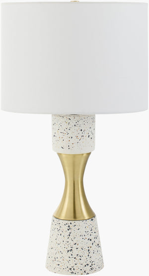 Surya Arroyo Elegant 29" Accent Table Lamp – Urban-chic Cement & Iron Design With Warm Linen Shade Body, White Cement,Iron,Cement,Linen,Polyester,Iron Ayo-004