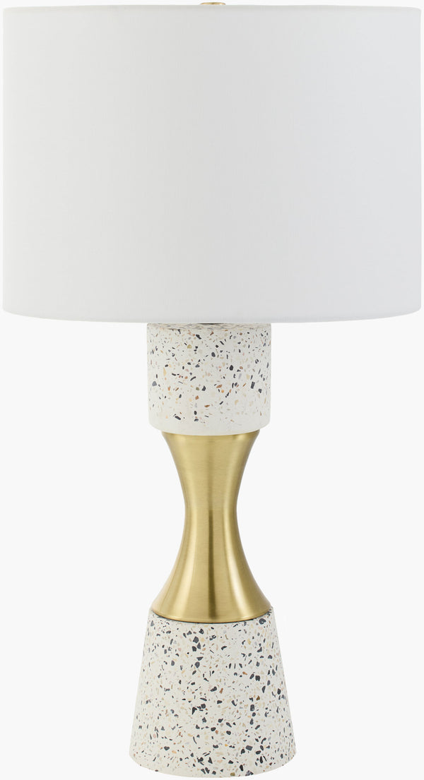 Surya Arroyo Elegant 29" Accent Table Lamp – Urban-chic Cement & Iron Design With Warm Linen Shade Body, White Cement,Iron,Cement,Linen,Polyester,Iron Ayo-004