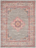 Nourison Passion PSN03 Machine Made Power-loomed Ornamental Border Indoor Only Bohemian Vintage Rug Grey, Grey 100% Polypropylene 99446815132