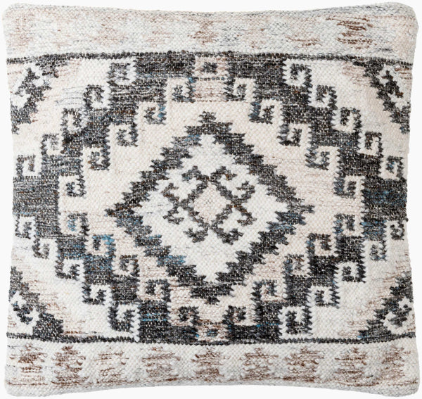 Surya Alyssa 14"L X 22"W Southwestern Accent Pillow – Unique Design, Comfort, And Easy Care For Any Room Black Recycled Pet Yarn,Cotton Ays005-1818p