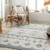 Alyssa AYS-2300 9' x 12' Handmade Rug AYS2300-912  Ice Blue, White, Black, Medium Brown, Dark Blue, Blue Surya