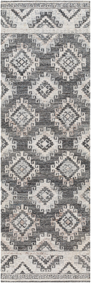 Alyssa AYS-2302 2'6" x 8' Handmade Rug AYS2302-268  Black, White, Light Slate, Medium Brown Surya