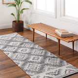 Alyssa AYS-2302 2'6" x 8' Handmade Rug AYS2302-268  Black, White, Light Slate, Medium Brown Surya