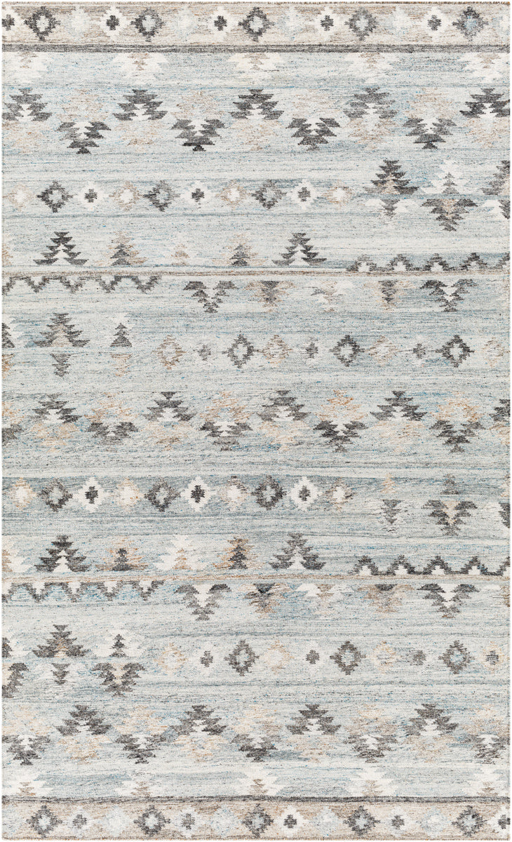 Alyssa AYS-2303 9' x 12' Handmade Rug AYS2303-912  Pale Blue, Medium Gray, White, Brown, Black, Blue Surya
