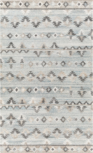 Alyssa AYS-2303 9' x 12' Handmade Rug AYS2303-912  Pale Blue, Medium Gray, White, Brown, Black, Blue Surya